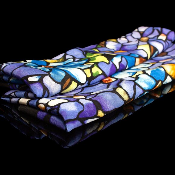 The MET Silk Scarf | Multicolor Long Scarf | 65 In | Silk Hair Scarf Head Scarf - Picture 7 of 7